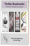 Psychological Thriller Bookmarks – Printable Design (PNG + PDF)